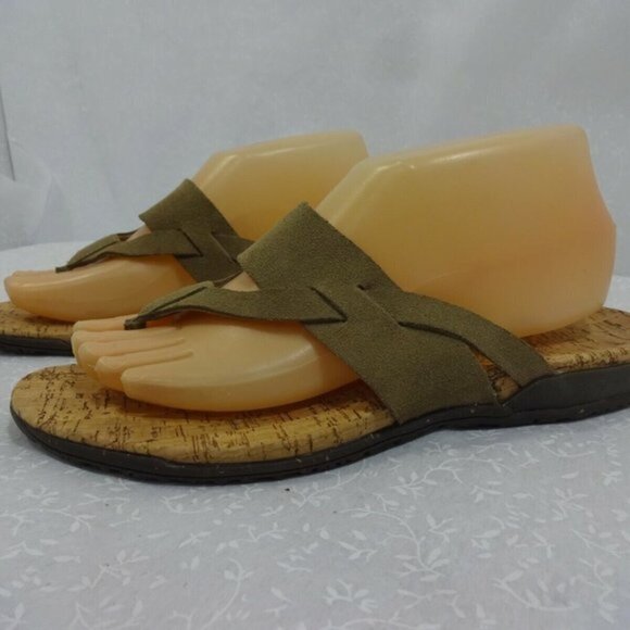 𝅺tara M Etta Womens Size 9 Brown Suede Slip On Flip Flop Thong Sandal - Picture 4 of 10